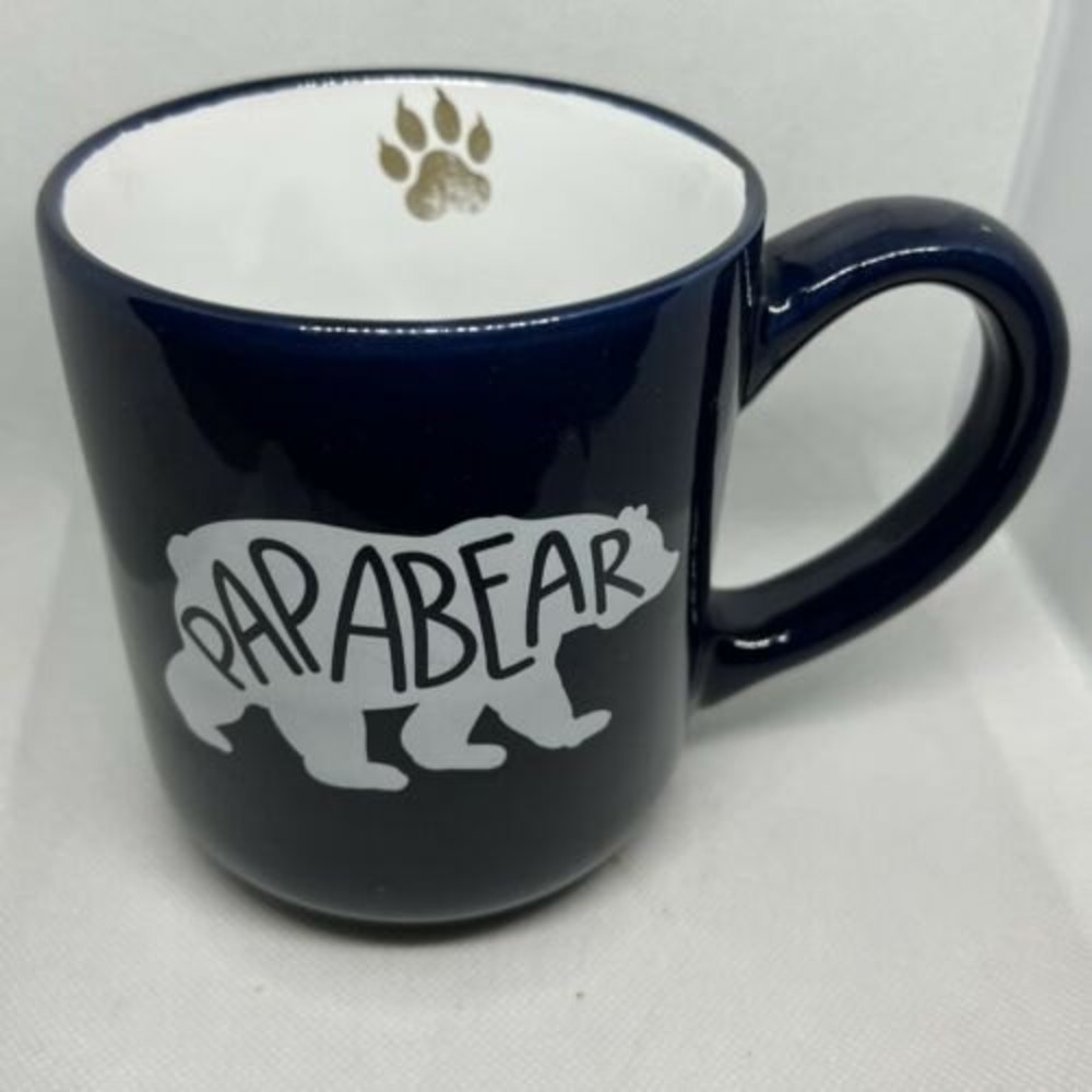PAPABEAR Mug by Sheffield Home Coffee Cup Papa Bear Blue Gold Father’s Day Gift